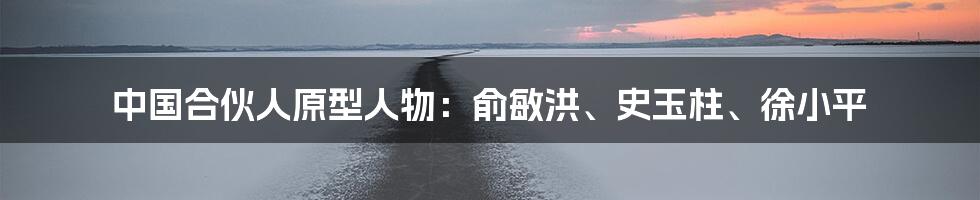 中国合伙人原型人物：俞敏洪、史玉柱、徐小平