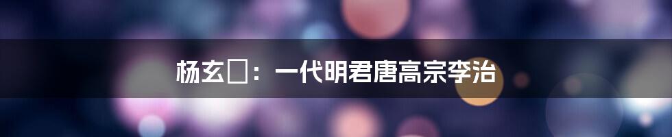 杨玄珪：一代明君唐高宗李治