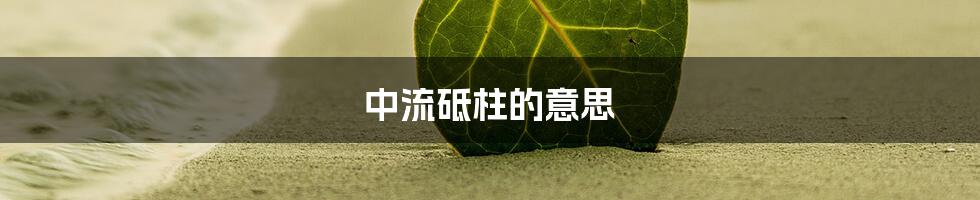 中流砥柱的意思