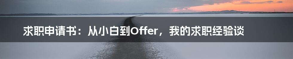 求职申请书：从小白到Offer，我的求职经验谈