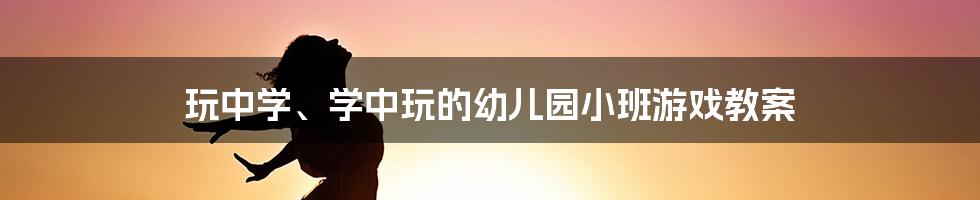 玩中学、学中玩的幼儿园小班游戏教案