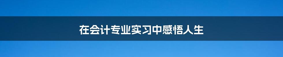 在会计专业实习中感悟人生