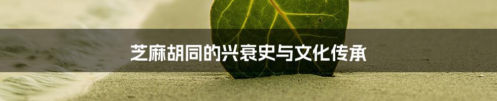 芝麻胡同的兴衰史与文化传承