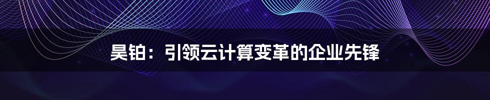 昊铂：引领云计算变革的企业先锋