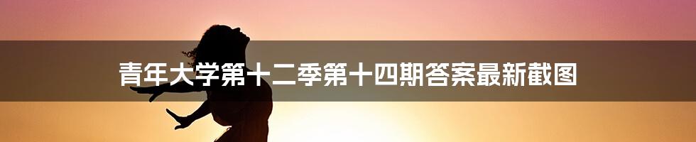 青年大学第十二季第十四期答案最新截图