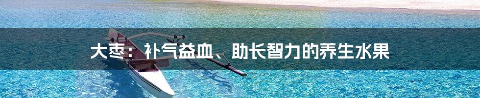 大枣：补气益血、助长智力的养生水果