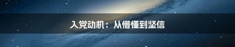 入党动机：从懵懂到坚信