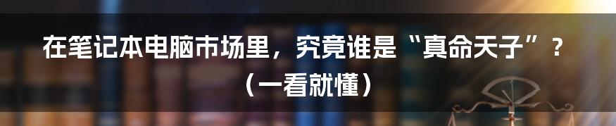 在笔记本电脑市场里，究竟谁是“真命天子”？（一看就懂）