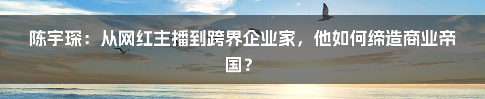 陈宇琛：从网红主播到跨界企业家，他如何缔造商业帝国？