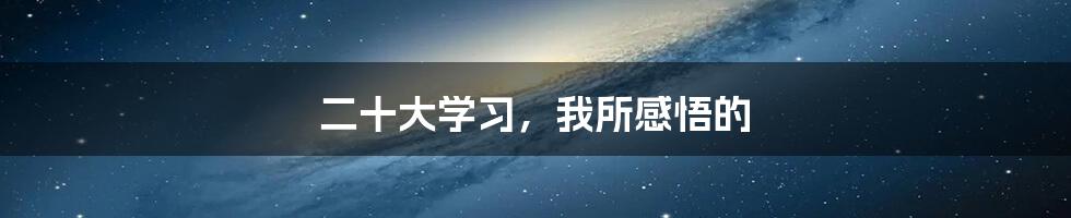 二十大学习，我所感悟的