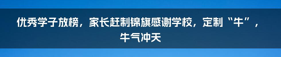 优秀学子放榜，家长赶制锦旗感谢学校，定制“牛”，牛气冲天