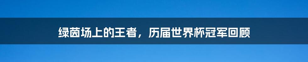 绿茵场上的王者，历届世界杯冠军回顾