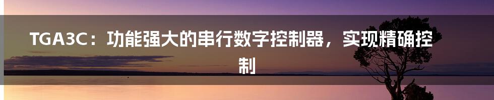 TGA3C：功能强大的串行数字控制器，实现精确控制