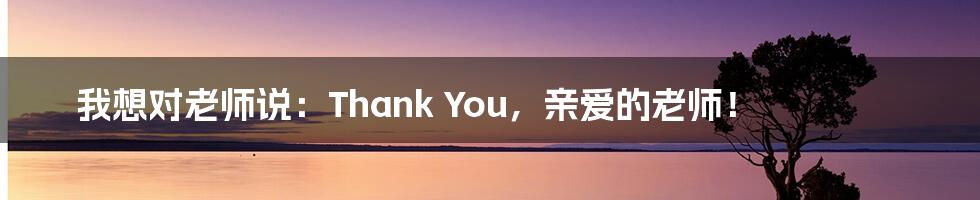 我想对老师说：Thank You，亲爱的老师！