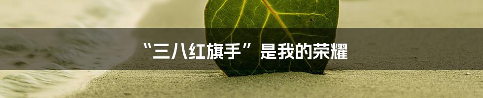 “三八红旗手”是我的荣耀