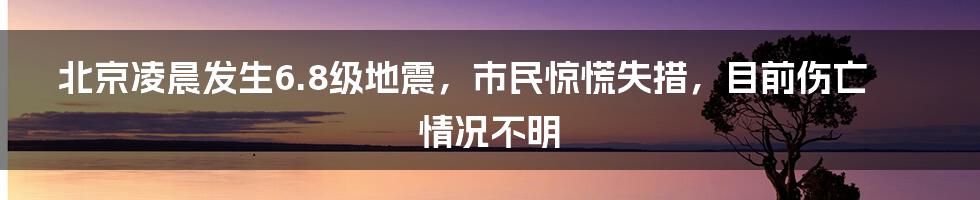 北京凌晨发生6.8级地震，市民惊慌失措，目前伤亡情况不明