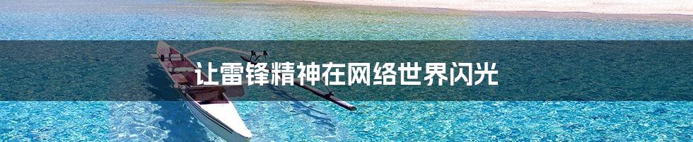 让雷锋精神在网络世界闪光