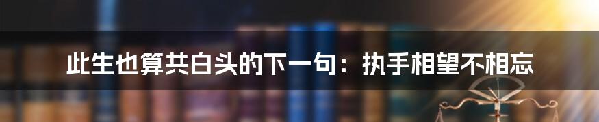 此生也算共白头的下一句：执手相望不相忘