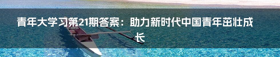 青年大学习第21期答案：助力新时代中国青年茁壮成长