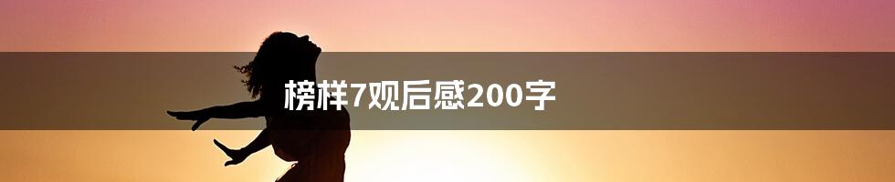 榜样7观后感200字