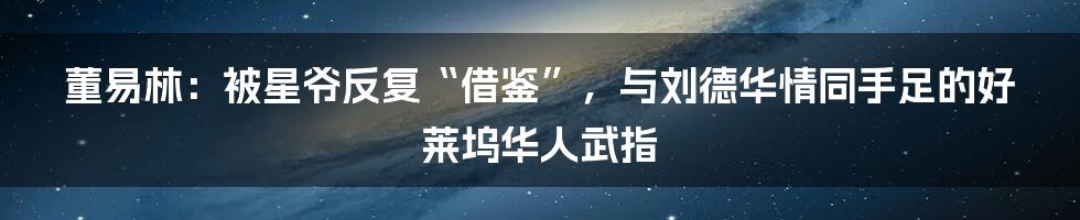 董易林：被星爷反复“借鉴”，与刘德华情同手足的好莱坞华人武指