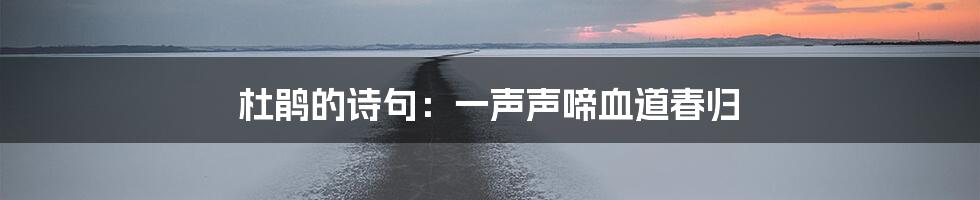 杜鹃的诗句：一声声啼血道春归