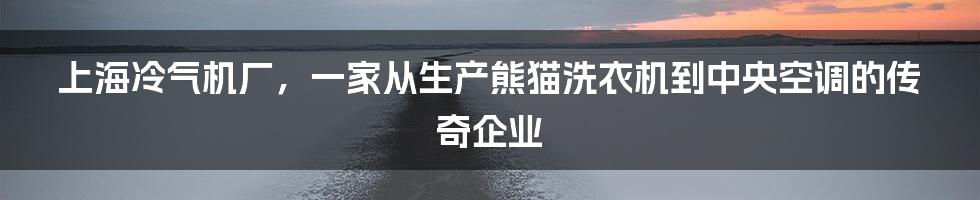 上海冷气机厂，一家从生产熊猫洗衣机到中央空调的传奇企业