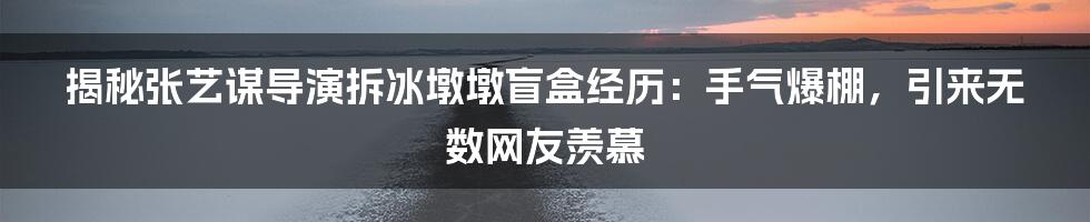 揭秘张艺谋导演拆冰墩墩盲盒经历：手气爆棚，引来无数网友羡慕