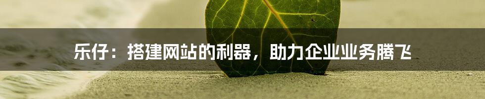 乐仔：搭建网站的利器，助力企业业务腾飞