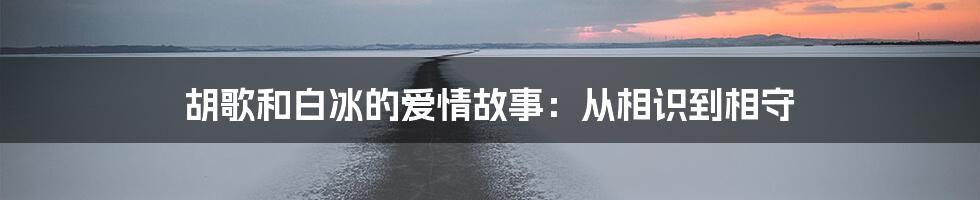 胡歌和白冰的爱情故事：从相识到相守