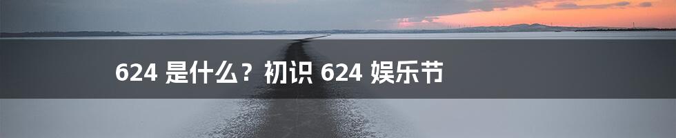 624 是什么？初识 624 娱乐节