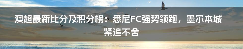 澳超最新比分及积分榜：悉尼FC强势领跑，墨尔本城紧追不舍