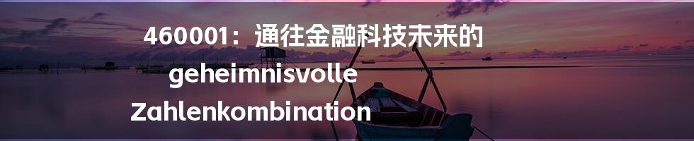 460001：通往金融科技未来的 geheimnisvolle Zahlenkombination