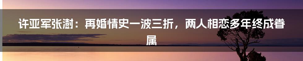 许亚军张澍：再婚情史一波三折，两人相恋多年终成眷属