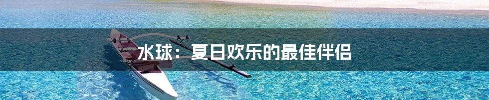 水球：夏日欢乐的最佳伴侣