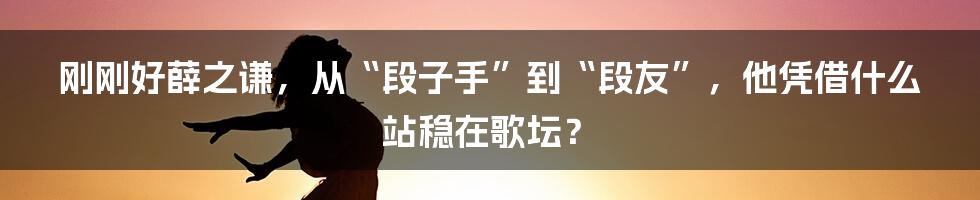 刚刚好薛之谦，从“段子手”到“段友”，他凭借什么站稳在歌坛？