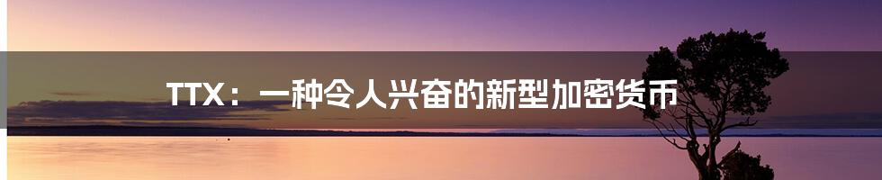 TTX：一种令人兴奋的新型加密货币