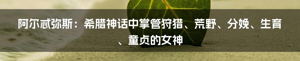 阿尔忒弥斯：希腊神话中掌管狩猎、荒野、分娩、生育、童贞的女神