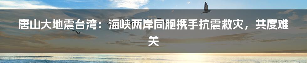 唐山大地震台湾：海峡两岸同胞携手抗震救灾，共度难关