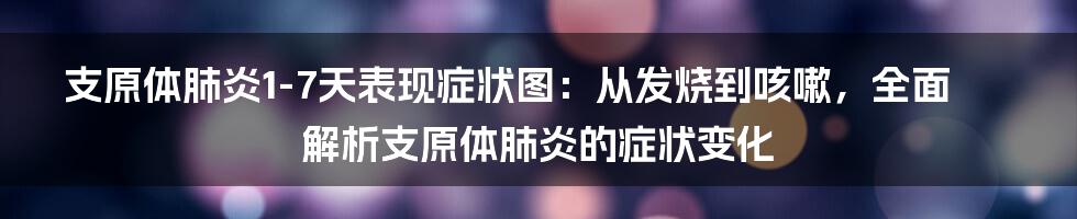 支原体肺炎1-7天表现症状图：从发烧到咳嗽，全面解析支原体肺炎的症状变化