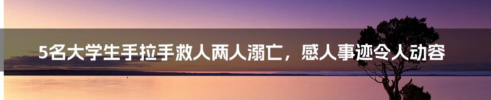 5名大学生手拉手救人两人溺亡，感人事迹令人动容