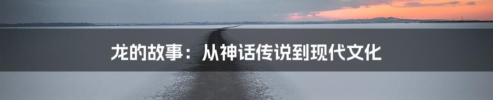 龙的故事：从神话传说到现代文化