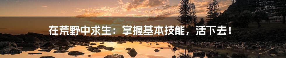 在荒野中求生：掌握基本技能，活下去！