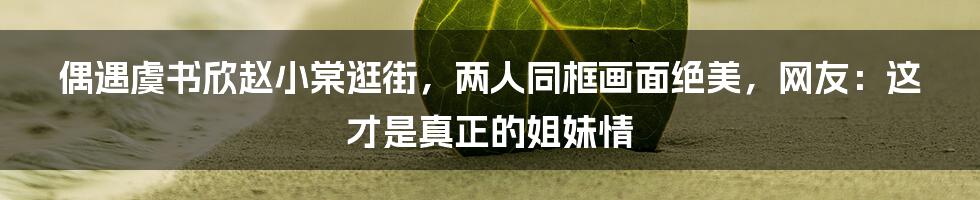 偶遇虞书欣赵小棠逛街，两人同框画面绝美，网友：这才是真正的姐妹情