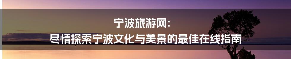 宁波旅游网: 尽情探索宁波文化与美景的最佳在线指南