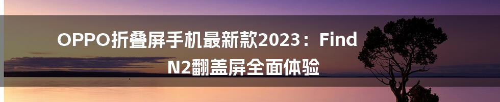 OPPO折叠屏手机最新款2023：Find N2翻盖屏全面体验