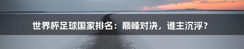 世界杯足球国家排名：巅峰对决，谁主沉浮？