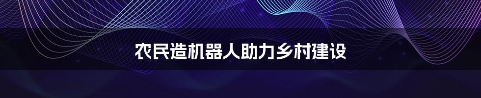 农民造机器人助力乡村建设