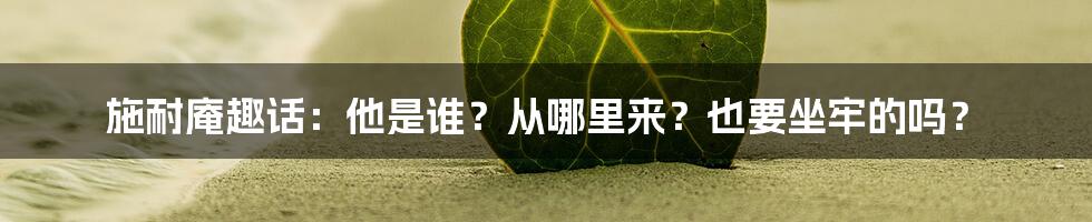 施耐庵趣话：他是谁？从哪里来？也要坐牢的吗？