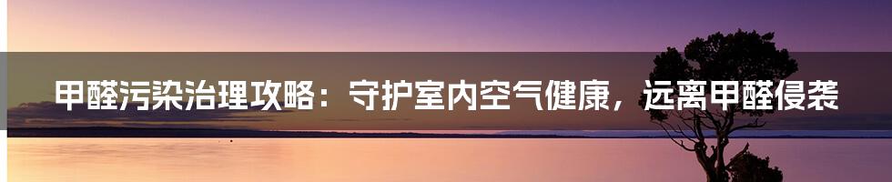 甲醛污染治理攻略：守护室内空气健康，远离甲醛侵袭